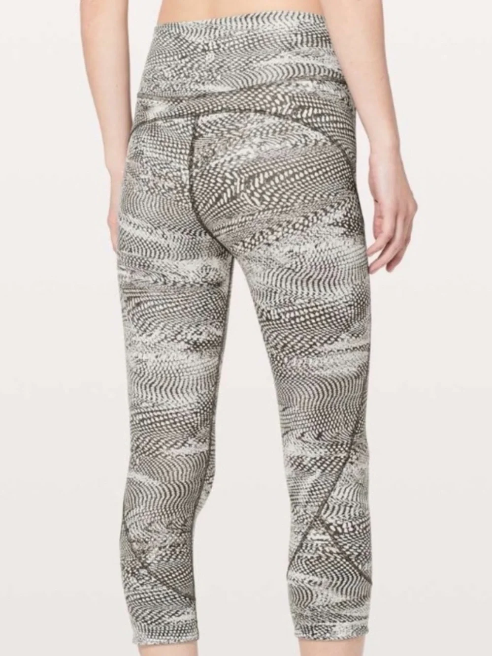 lululemon Printed Active Leggings Gray/White Size 4